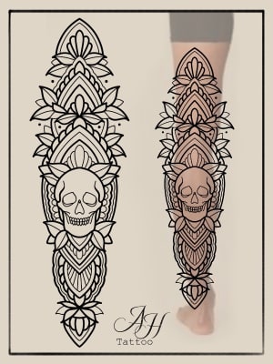 Image of Bold Line Skull/Ornament 