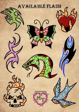 Image of Trad / Tribal 🐍 (Glitter) £150~£200 Up to 5”