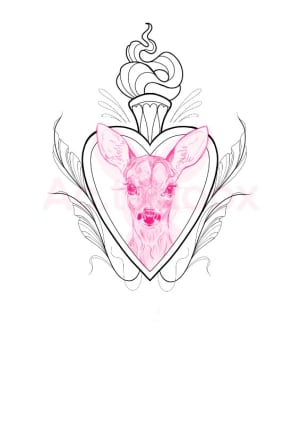 Image of Deer sacred heart 