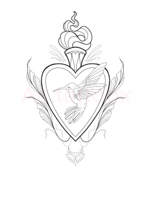 Image of Hummingbird sacred heart 