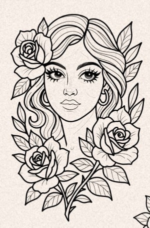 Image of Neo Trad Face (Colour or blackwork)