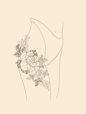 Image of Peony on thigh