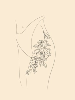 Image of Floral on thigh 2