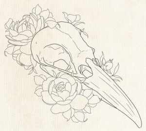 Image of Peony Bird Skull