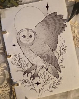 Image of Owl and sprigs