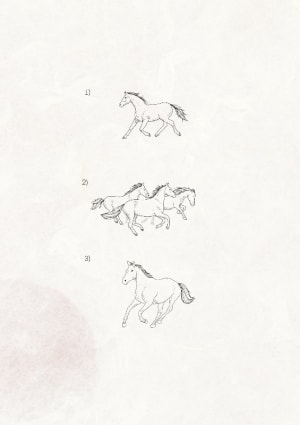 Image of 2) three horses