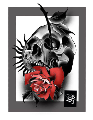 Image of Skull/Rose