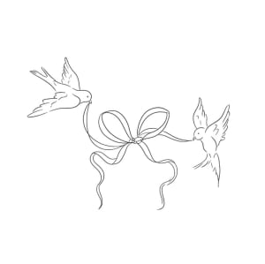 Image of Birds and bow 10x8cm