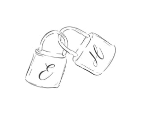 Image of Padlock with initials (personalised) 4x4cm