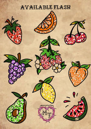 Image of Fruit 🍒 (Glitter) £80-£200 Up to 4”