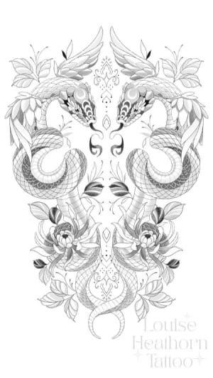 Image of SNAKE & CHRYSANTHEMUM (BACK PIECE)