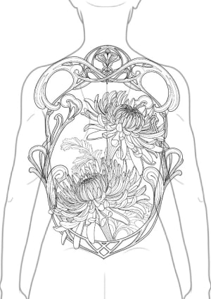 Image of Chrysanthemum Back Piece
