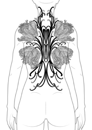 Image of Frilly Tulips Backpiece