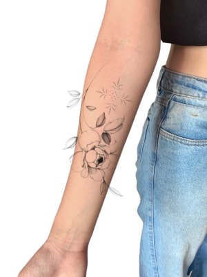 Image of Ornamental peony arm floral