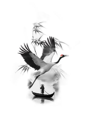 Image of Crane Japanese piece