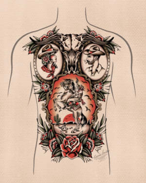 Image of Western Back Piece