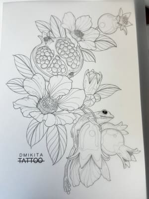 Image of Frog & Pomegranate Blossoms 