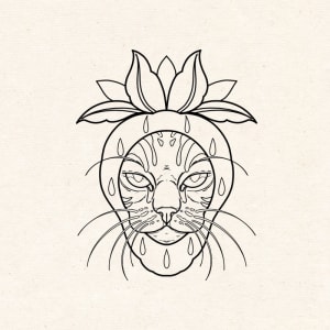 Image of Strawberry cat angry 