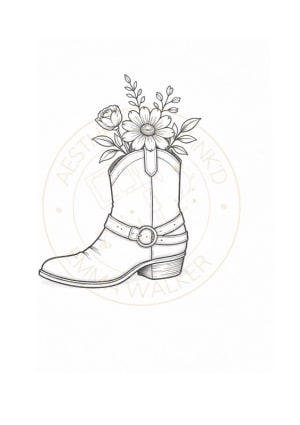 Image of Floral Cowgirl Boots approx 8cm