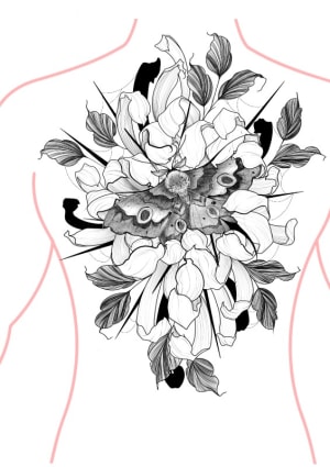 Image of Floral moth back ( multiple sittings)