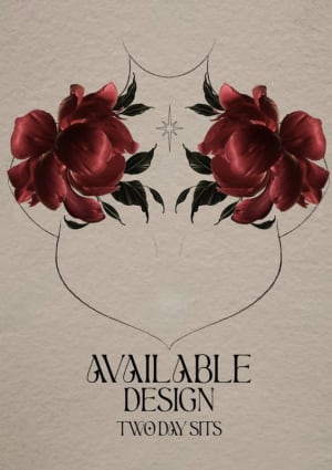 Image of Peony chest piece #2