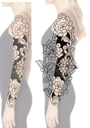 Image of Ornamental floral blackout sleeve 