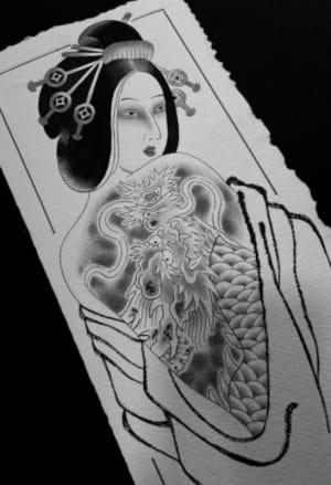 Image of Geisha with Ryū backpiece