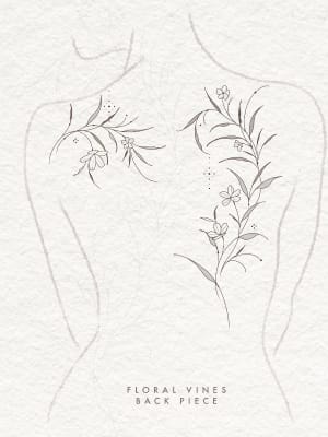 Image of Floral vines back piece 🌸