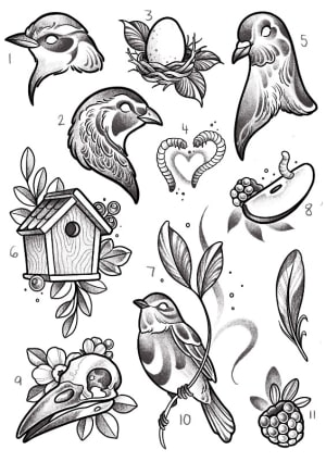 Image of Bird flash sheet (include design number in enquiry) 