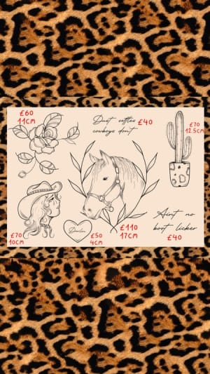 Image of ROSE, CACTUS, HORSE, COWGIRL AND 2x SCRIPTS