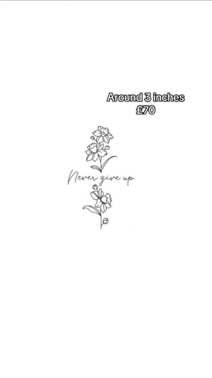Image of Never give up flowers 3inches