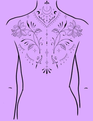 Image of Ornamental Floral Back Piece