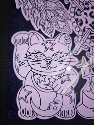 Image of Lucky cat with moon