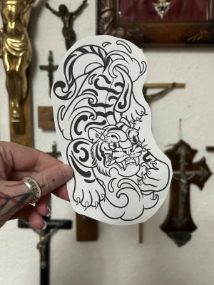 Image of Tiger with waves