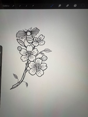 Image of Flower and bee 