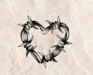 Image of Barbed Heart 🖤 5in x 5in