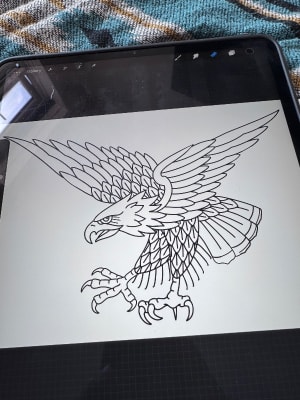 Image of Blackwork trad eagle