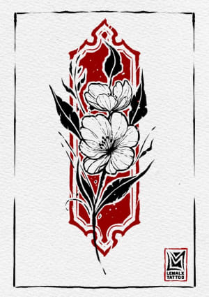 Image of Floral block 1 (minimum size 18cm)