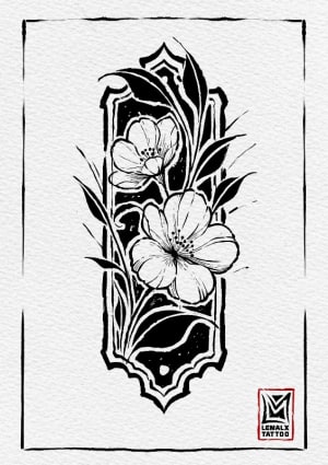 Image of Floral block 2 (minimum size 18cm)