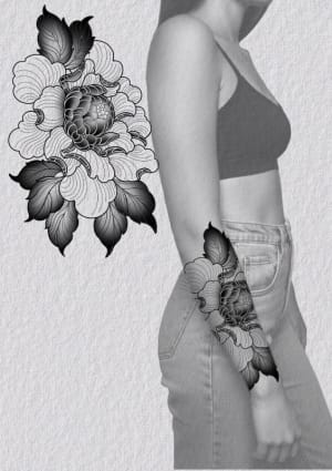 Image of Dark Peony forearm