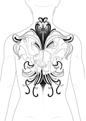 Image of Fancy Starry Iris Backpiece