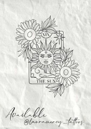 Image of Sun tarot card- shade to be added 
