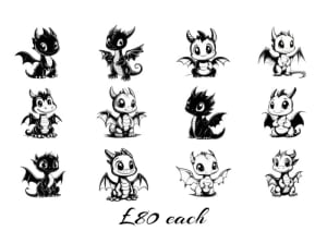 Image of Baby Dragon Flash - set size 3” x 3”