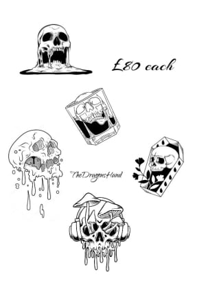 Image of Blackwork Skull Flash