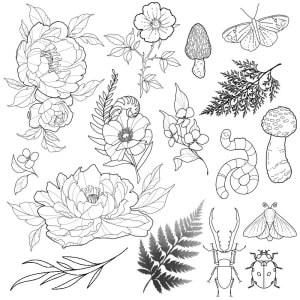 Image of Spring designs (colour or b&g available)