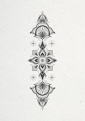 Image of Large Ornamental with Dotwork Shading