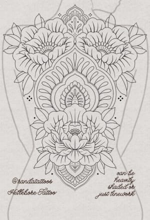 Image of Ornamental Peony Backpiece