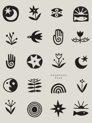 Image of folky stamp flash sheet