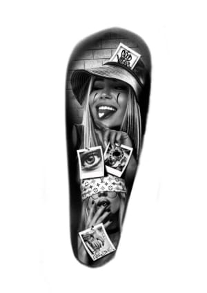 Image of Polaroid Clown Girl Sleeve