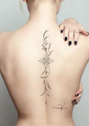 Image of Ornamental Spine Tattoo